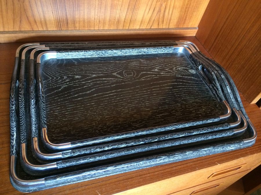 Stacking Japanese Woodpecker Woodware Trays [Photo 2]
