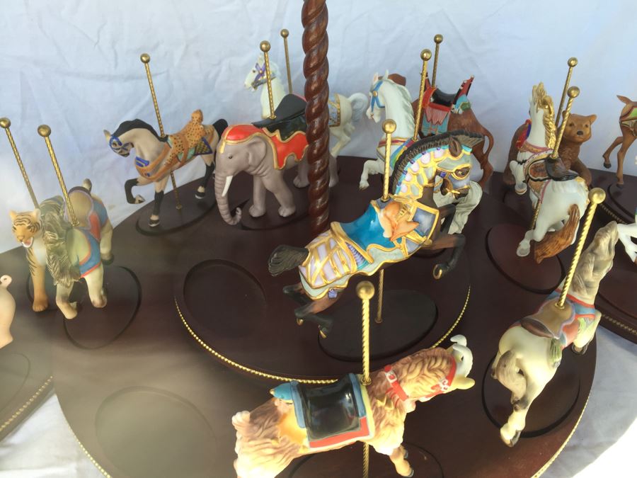 Huge Lot Of Carousel Horses With Wooden Display Stands [Photo 2]