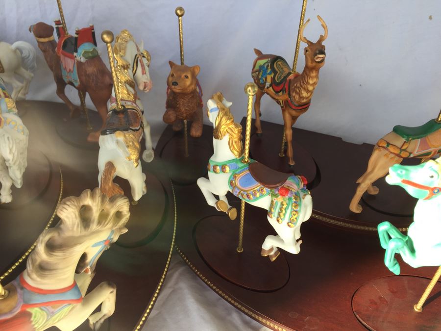 Huge Lot Of Carousel Horses With Wooden Display Stands [Photo 6]