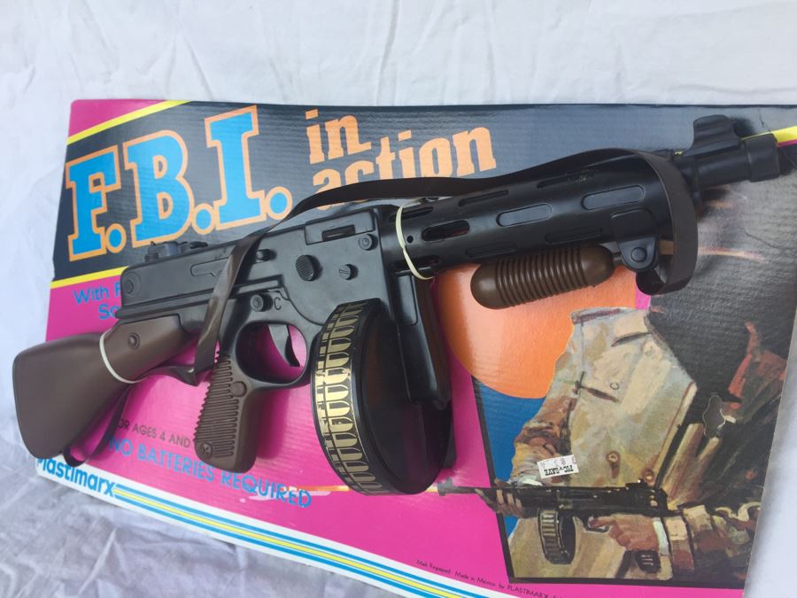 F.B.I. Toy Machine Gun From Plastimarx New On Card [Photo 6]