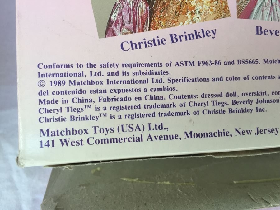 The Real Model Collection Dolls New In Box Matchbox Cheryl Tiegs, Beverly Johnson & Christie Brinkley Vintage 1989 [Photo 8]