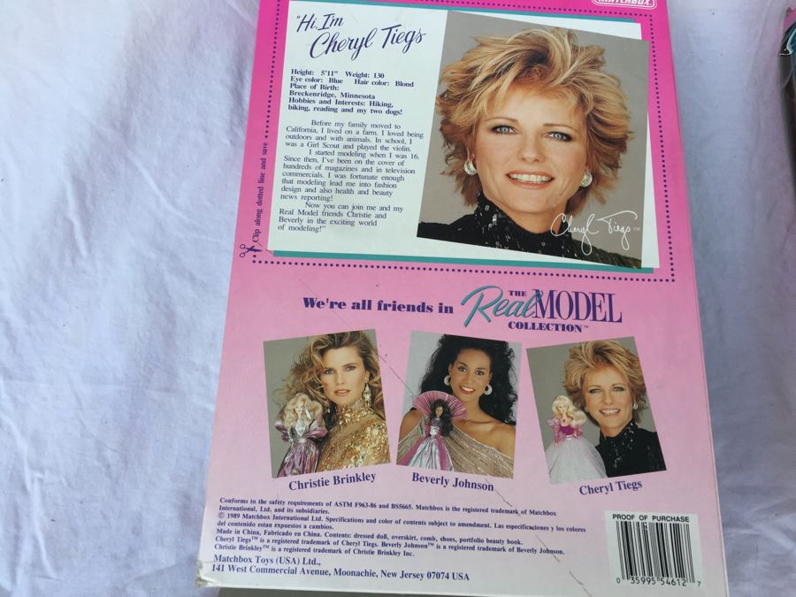 The Real Model Collection Dolls New In Box Matchbox Cheryl Tiegs, Beverly Johnson & Christie Brinkley Vintage 1989 [Photo 5]