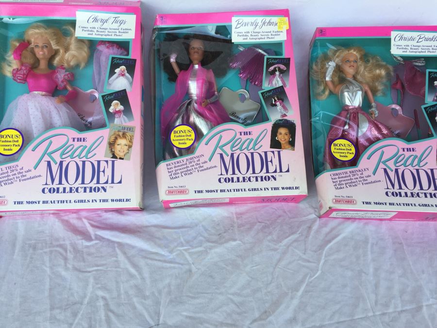 The Real Model Collection Dolls New In Box Matchbox Cheryl Tiegs, Beverly Johnson & Christie Brinkley Vintage 1989 [Photo 1]