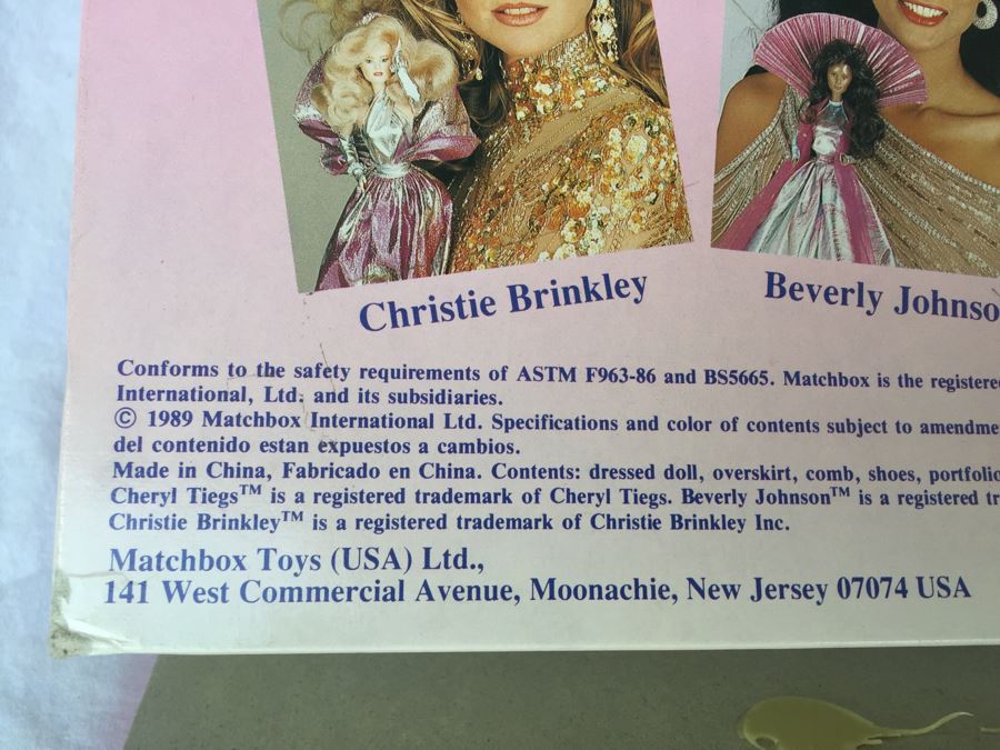 The Real Model Collection Dolls New In Box Matchbox Cheryl Tiegs, Beverly Johnson & Christie Brinkley Vintage 1989 [Photo 4]