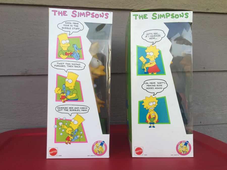 Large The Simpsons Vinyl Dolls Bart Simpson And Lisa Simpson New In Box Mattel 1990 [Photo 8]