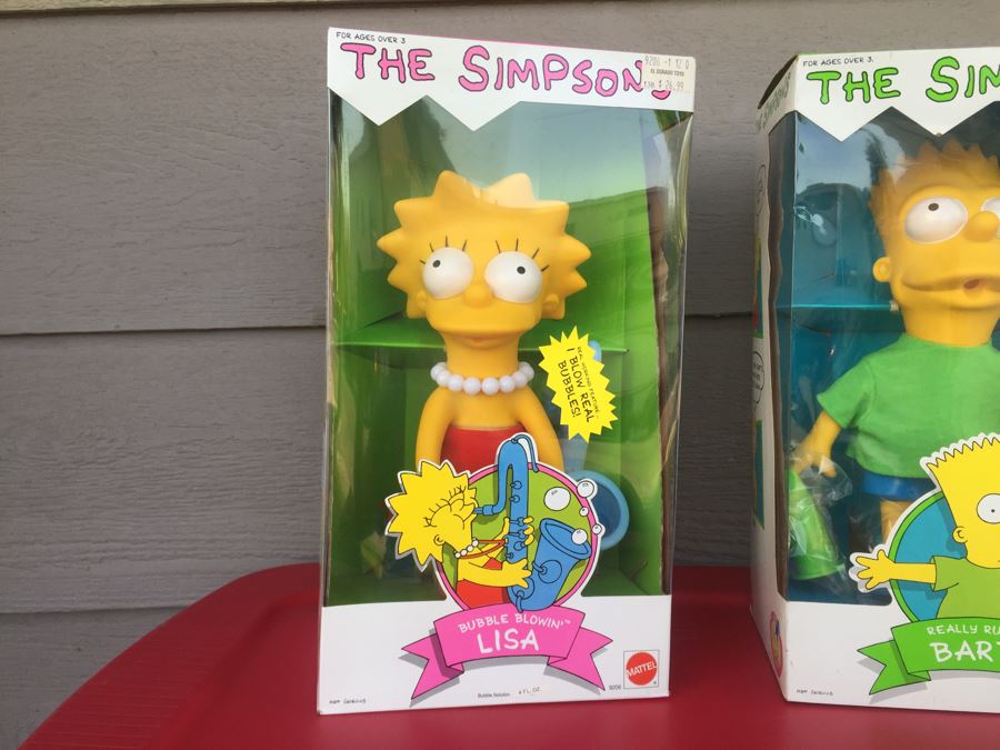Large The Simpsons Vinyl Dolls Bart Simpson And Lisa Simpson New In Box Mattel 1990 [Photo 3]