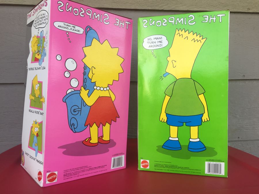Large The Simpsons Vinyl Dolls Bart Simpson And Lisa Simpson New In Box Mattel 1990 [Photo 9]