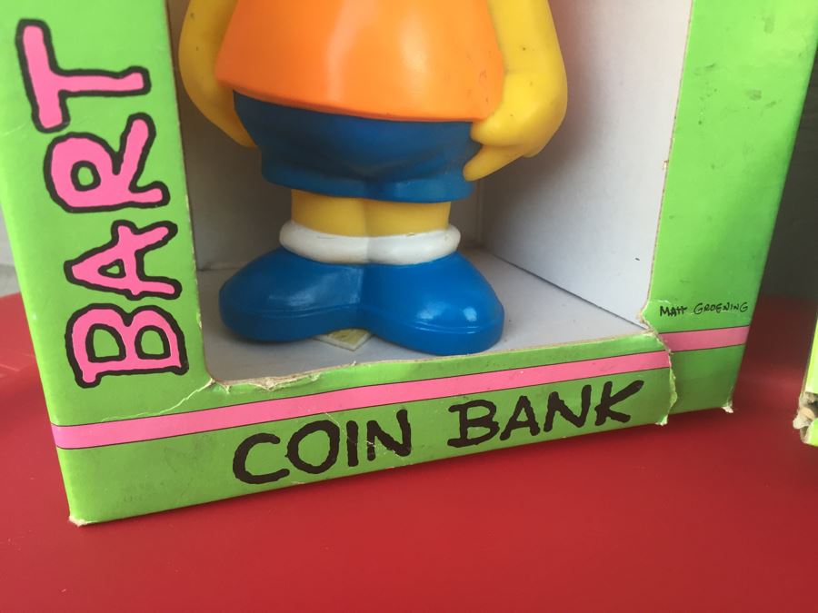 The Simpsons Bendable Figures And Bart Simpson Coin Bank New In Box 1990 [Photo 4]
