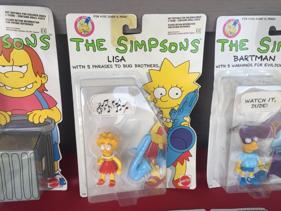 The Simpsons Action Figures New On Card Mattel 1990 