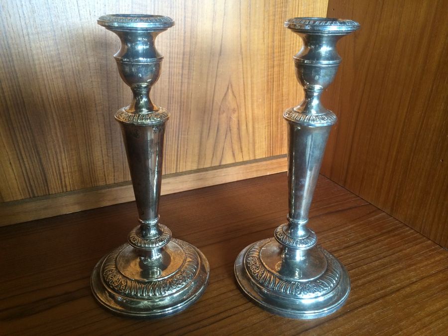Sterling Candlesticks Reinforced with Cement [Photo 1]