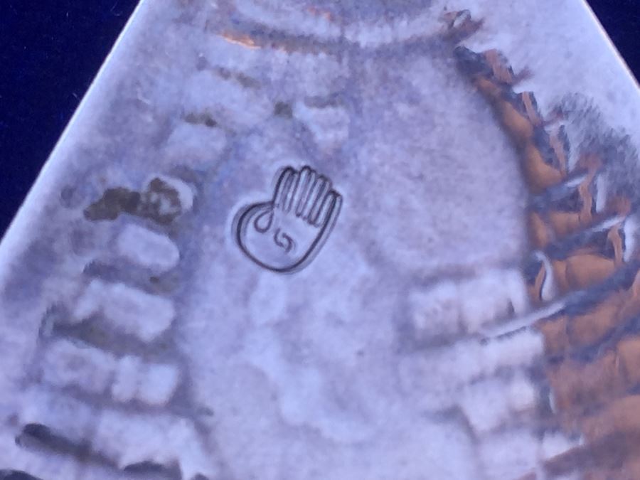 Signed Sterling Silver Native American Earrings Wt:22.5g [Photo 3]