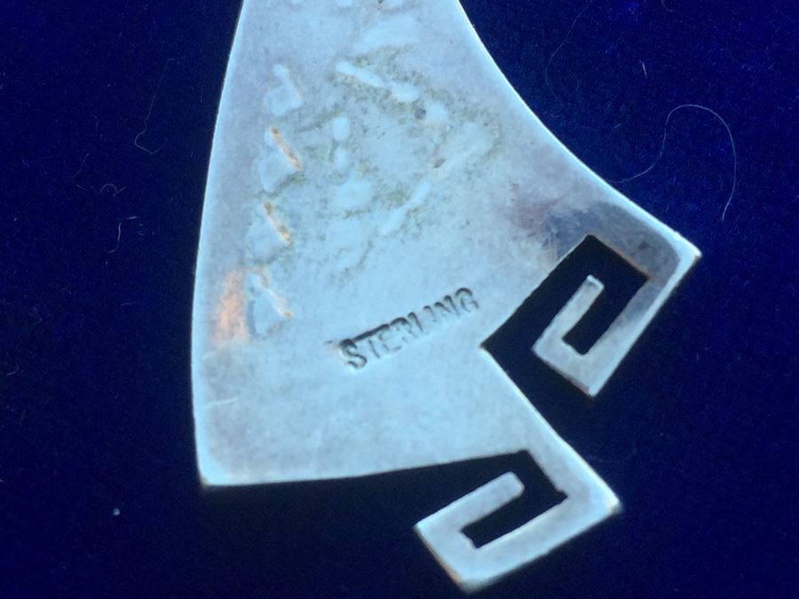 Signed Sterling Silver Native American Earrings Wt:16.8g [Photo 3]