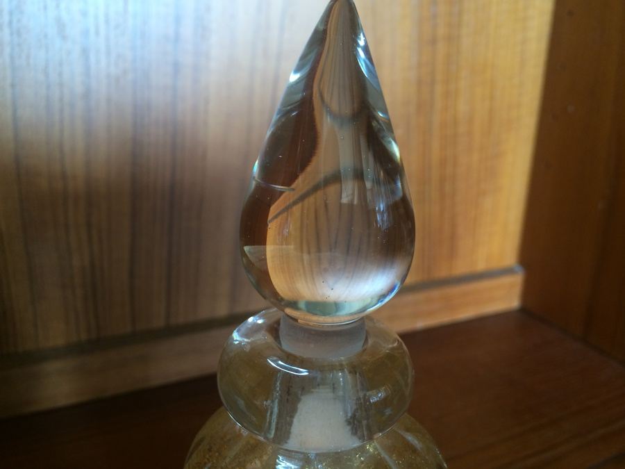 Murano Glass Archimede Seguso Signed Gold Bottle with Top [Photo 4]