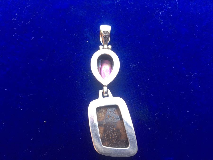 Sterling Silver Opal Pendant Wt:18.2g [Photo 3]