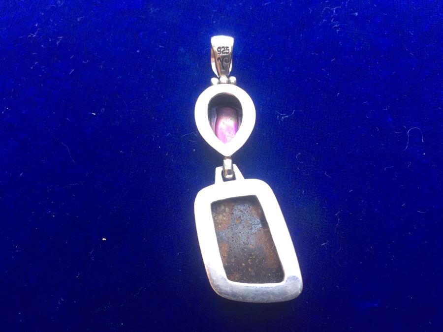 Sterling Silver Opal Pendant Wt:18.2g [Photo 7]