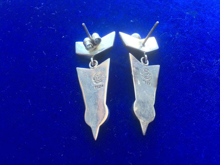Sterling Silver William Spratling Mid-Century Earrings Wt:14.1g [Photo 2]