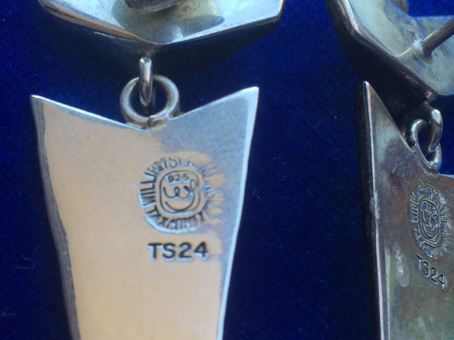 Sterling Silver William Spratling Mid-Century Earrings Wt:14.1g [Photo 7]