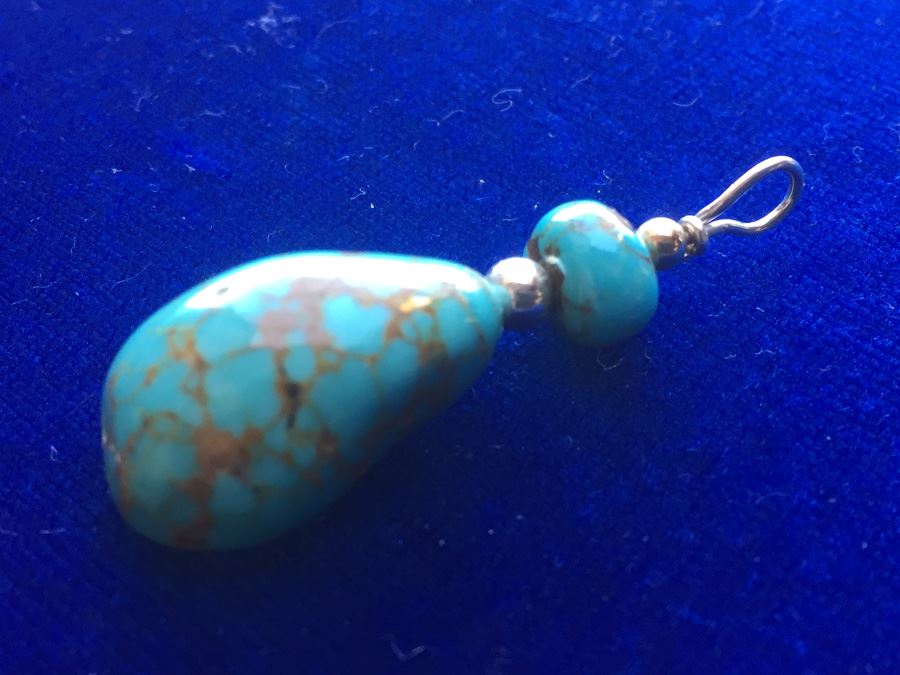 Natural Turquoise Pendant Wt: 5.1g [Photo 4]