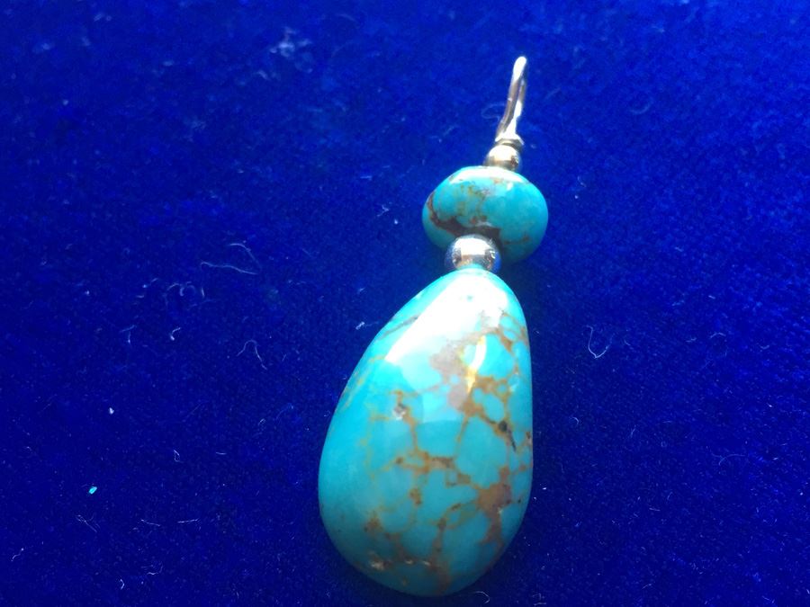 Natural Turquoise Pendant Wt: 5.1g