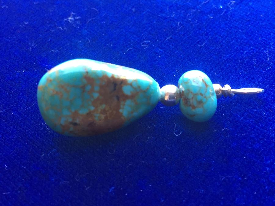 Natural Turquoise Pendant Wt: 5.1g [Photo 2]