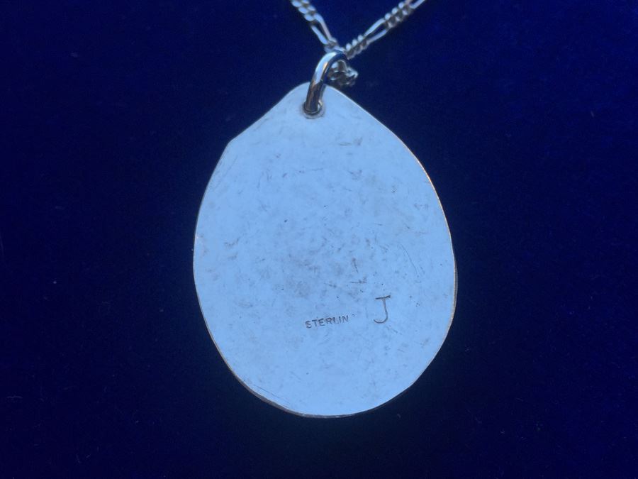 Sterling Silver Onyx Stone Necklace Wt: 10.5g [Photo 7]