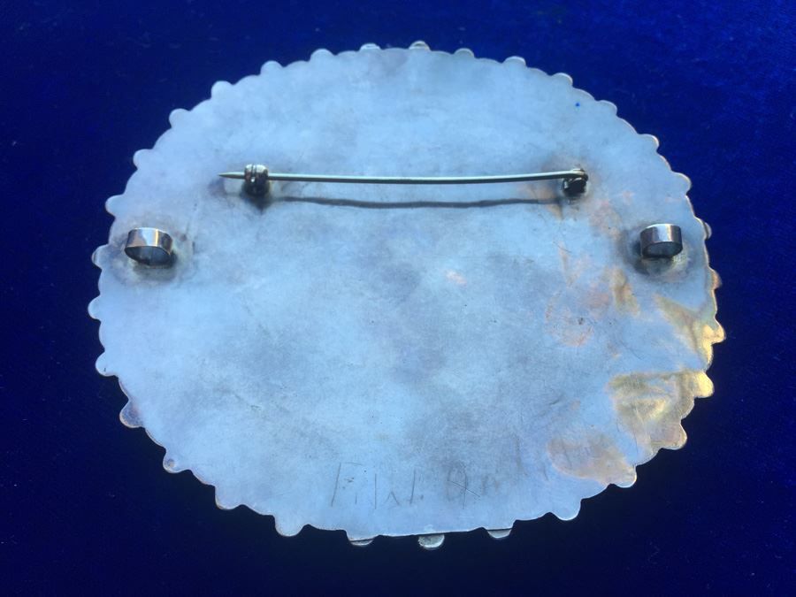 Old Pawn Navajo Turquoise Pin Pendant Wt:40.5g [Photo 3]