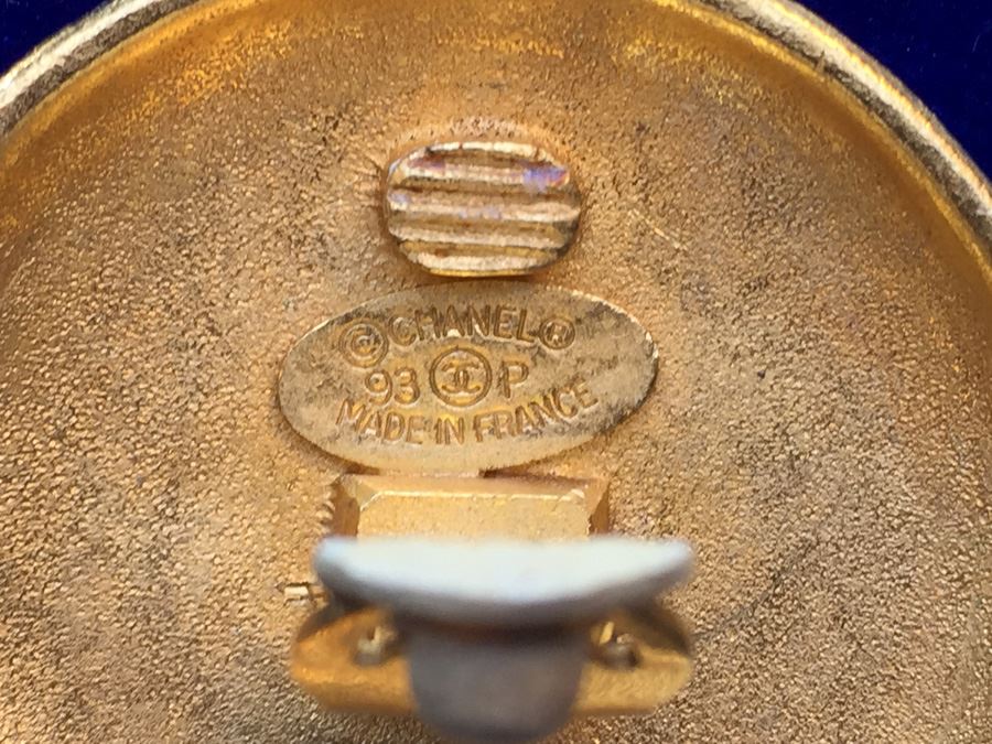 Genuine Chanel Costume Signature Earrings Wt:39.6g [Photo 6]