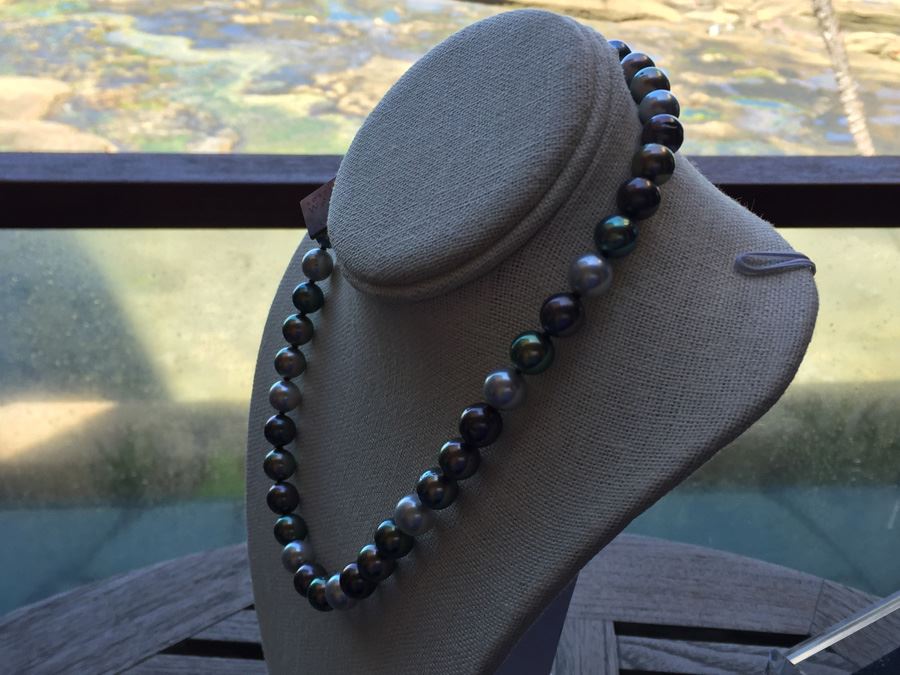 Original Tahitian Multi Colored Pearls 18in Robert Wan With Original Tag Wt:61.8g [Photo 2]
