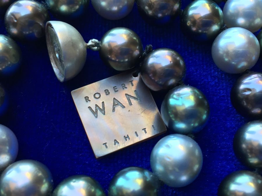 Original Tahitian Multi Colored Pearls 18in Robert Wan With Original Tag Wt:61.8g [Photo 31]