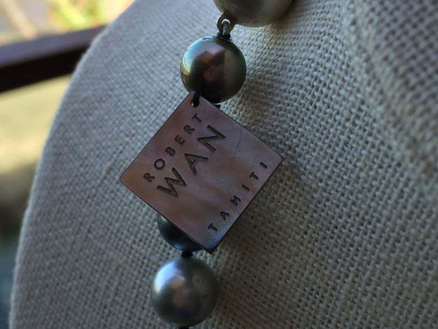 Original Tahitian Multi Colored Pearls 18in Robert Wan With Original Tag Wt:61.8g [Photo 10]
