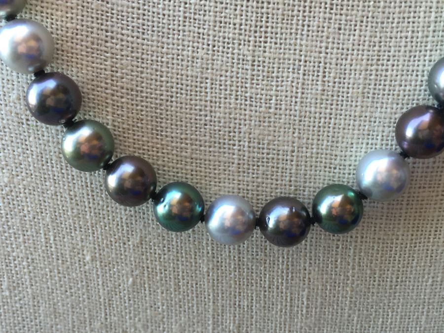 Original Tahitian Multi Colored Pearls 18in Robert Wan With Original ...