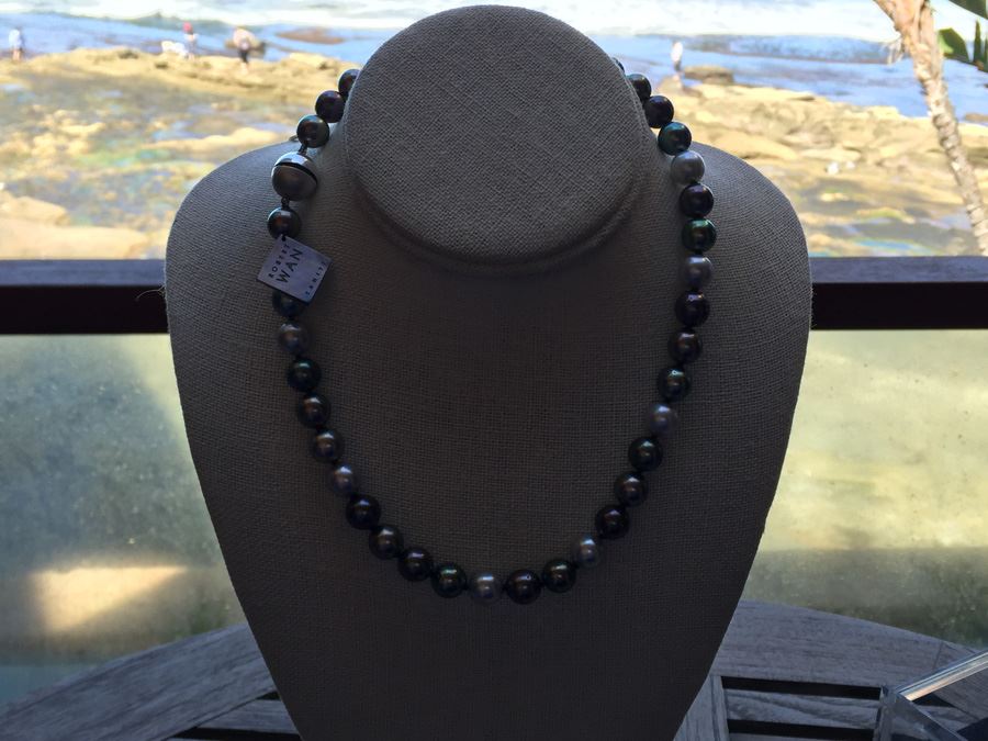Original Tahitian Multi Colored Pearls 18in Robert Wan With Original Tag Wt:61.8g [Photo 5]