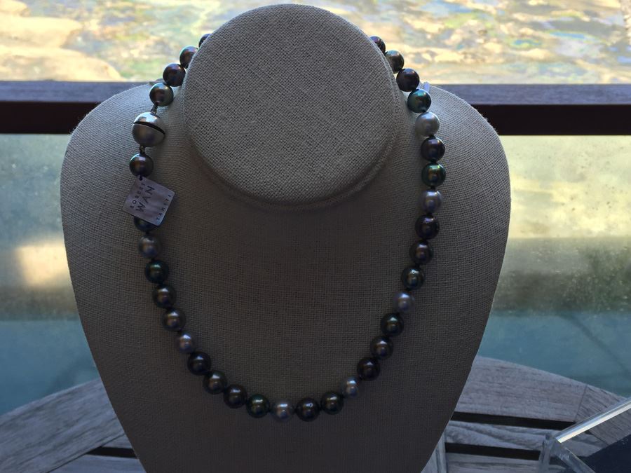 Original Tahitian Multi Colored Pearls 18in Robert Wan With Original Tag Wt:61.8g [Photo 4]