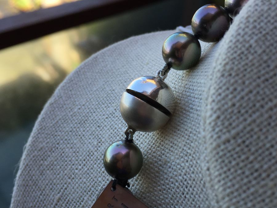 Original Tahitian Multi Colored Pearls 18in Robert Wan With Original Tag Wt:61.8g [Photo 12]