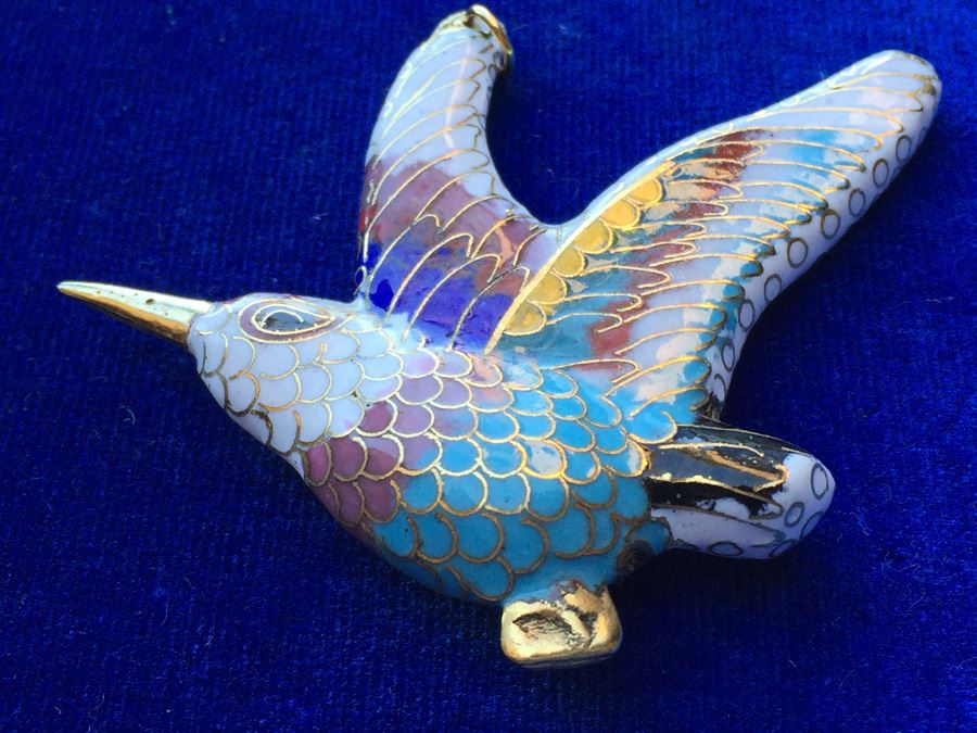 Cloisonné Hummingbird Pendant [Photo 2]