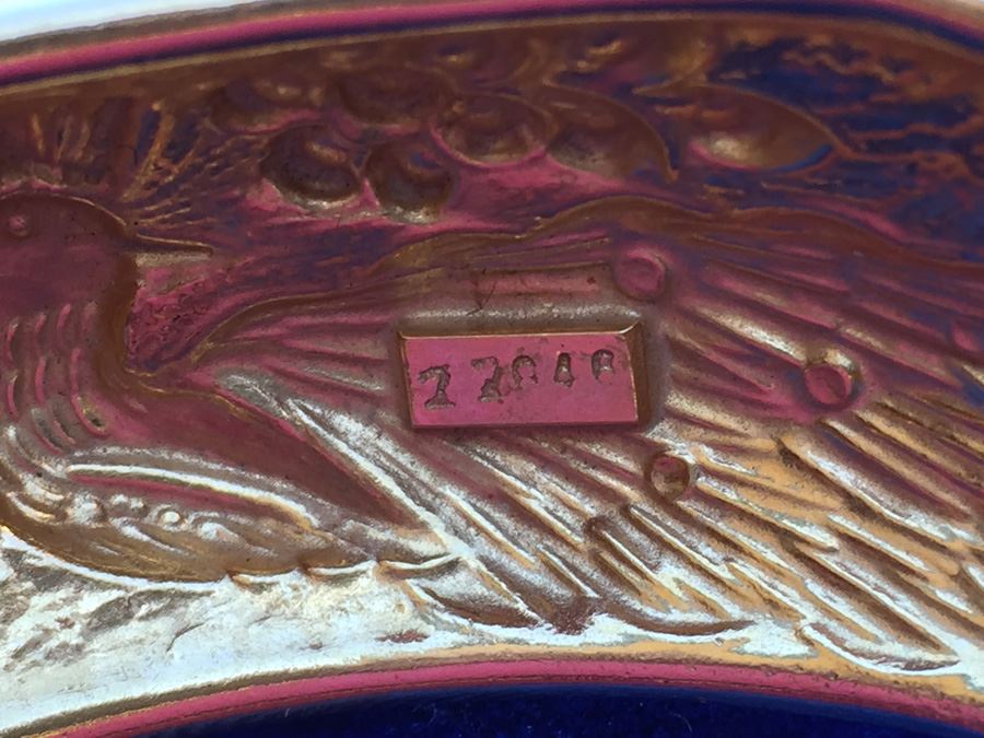 23k Gold Peacock Repoussé Design Bracelet In Cartouche Wt:22.4g [Photo 10]