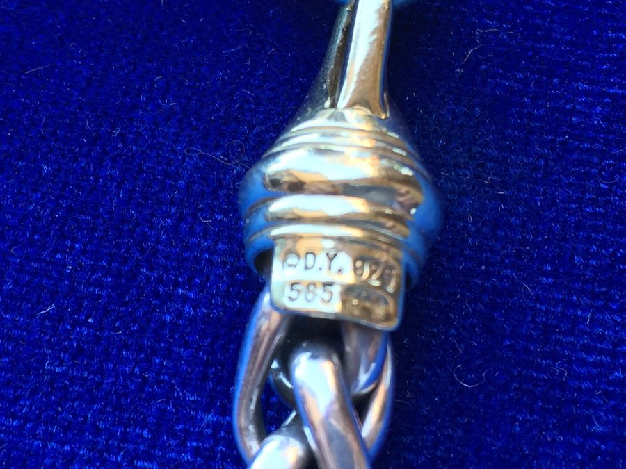 David Yurman Wheat Chain Sterling Silver 14K Gold Clasp Wt:91.9g [Photo 3]