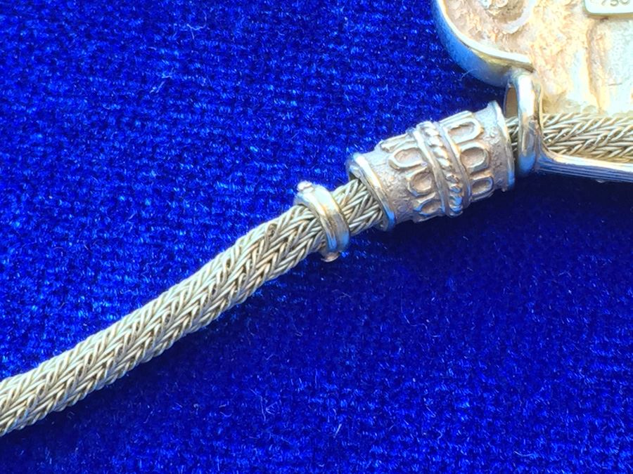 18k Yellow Gold Necklace Adorned With Pendant Italy Wt:20.2g [Photo 12]