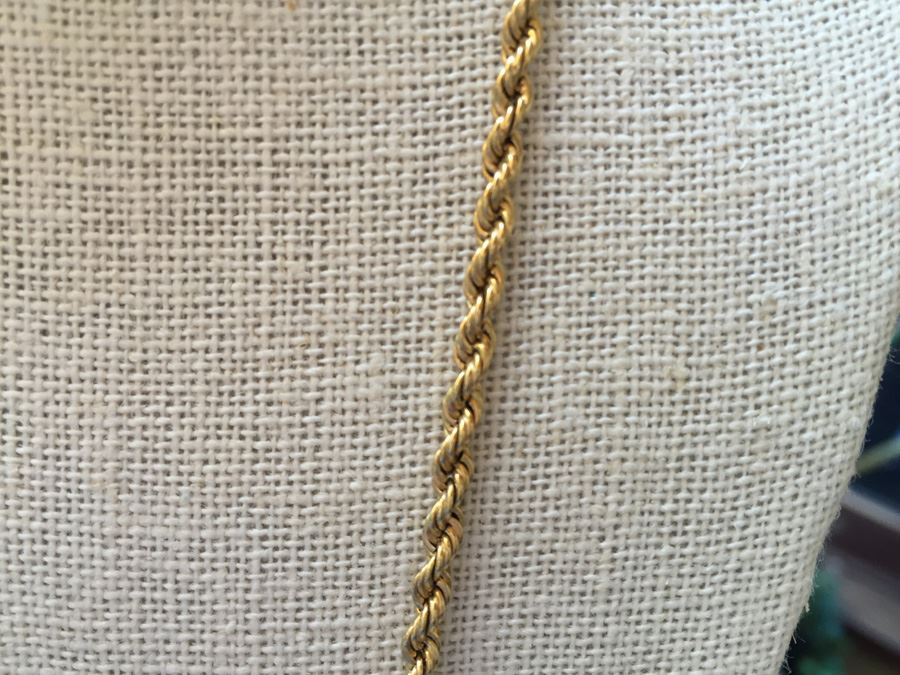 14k Gold Rope Necklace Wt:10.7g [Photo 8]