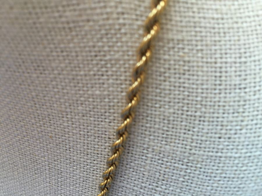 14k Gold Rope Necklace Wt:10.7g [Photo 9]