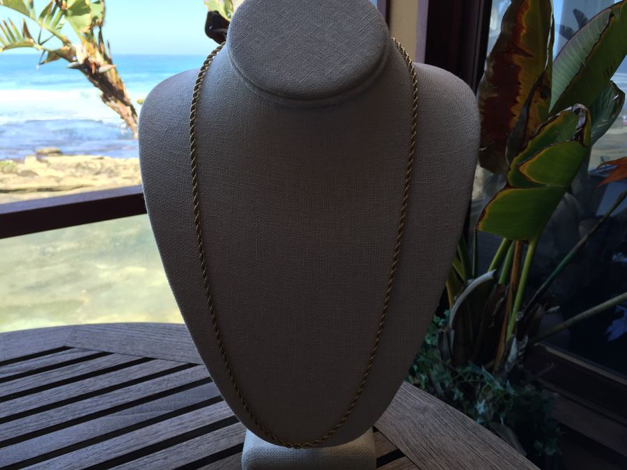 14k Gold Rope Necklace Wt:10.7g [Photo 7]
