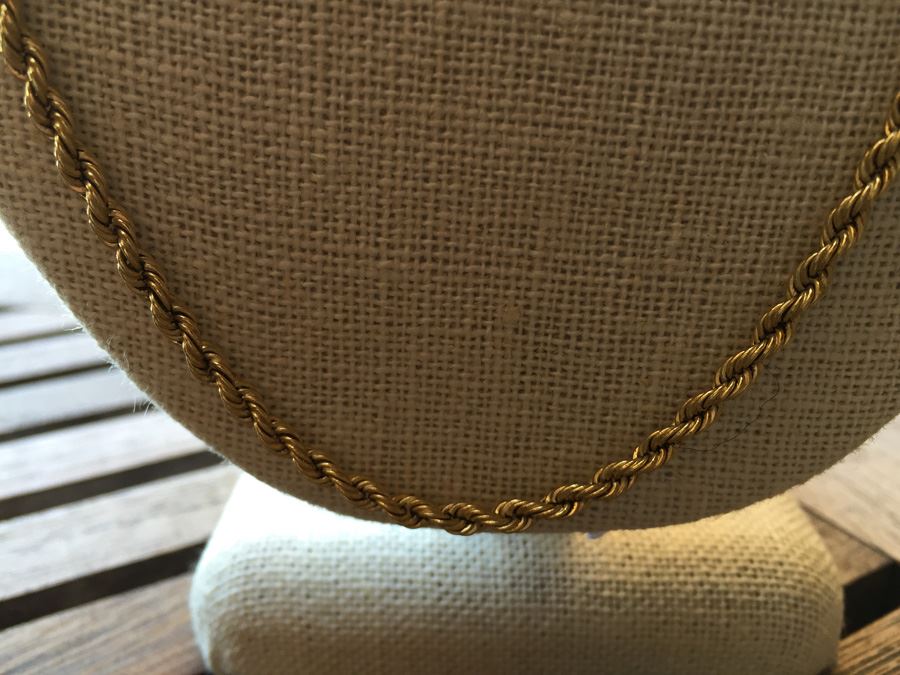 14k Gold Rope Necklace Wt:10.7g [Photo 2]