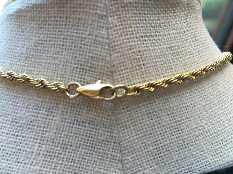 14k Gold Rope Necklace Wt:10.7g [Photo 10]