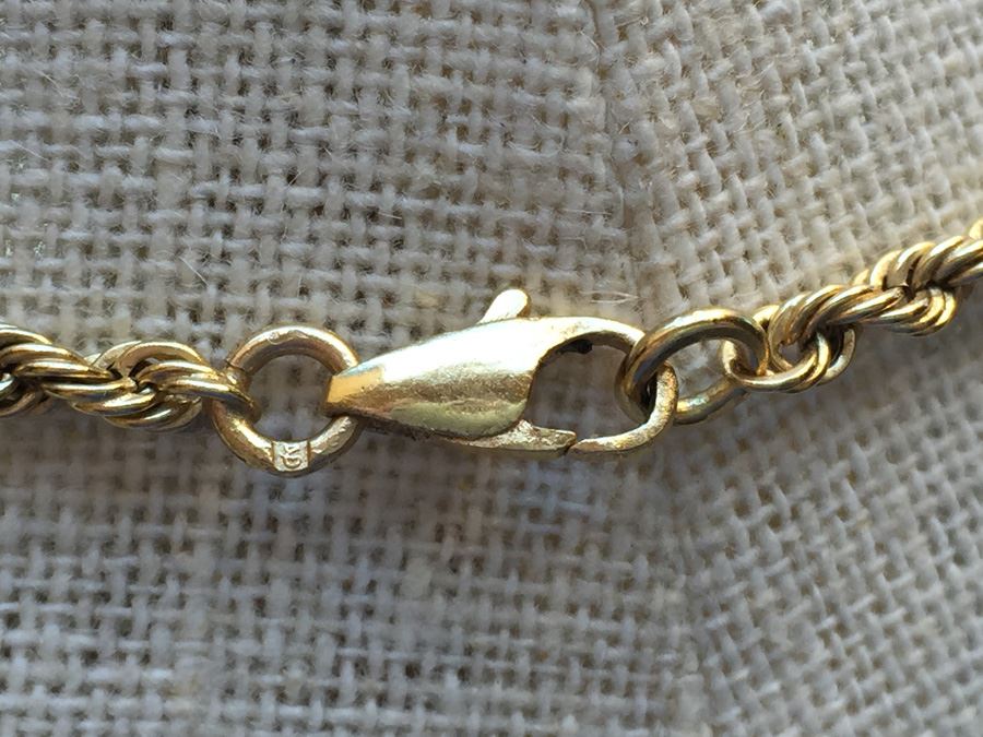 14k Gold Rope Necklace Wt:10.7g [Photo 13]
