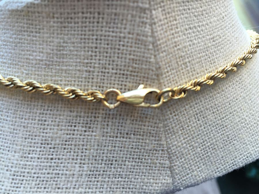 14k Gold Rope Necklace Wt:10.7g [Photo 11]