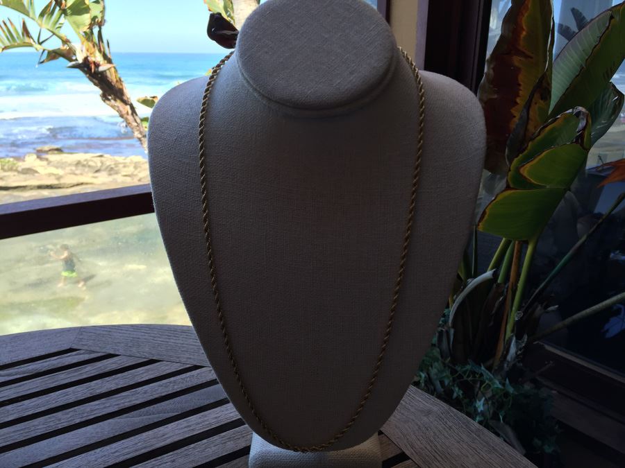 14k Gold Rope Necklace Wt:10.7g [Photo 6]