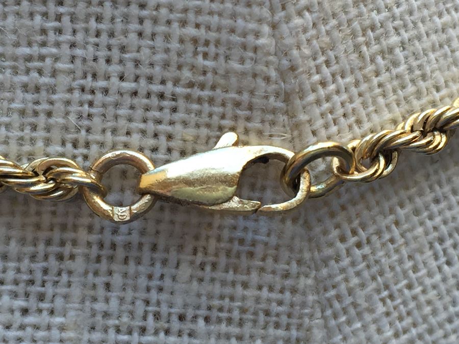 14k Gold Rope Necklace Wt:10.7g [Photo 12]