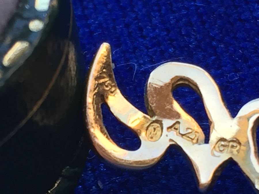 18k Gold Modernist Free Form Earrings 11.6g [Photo 3]