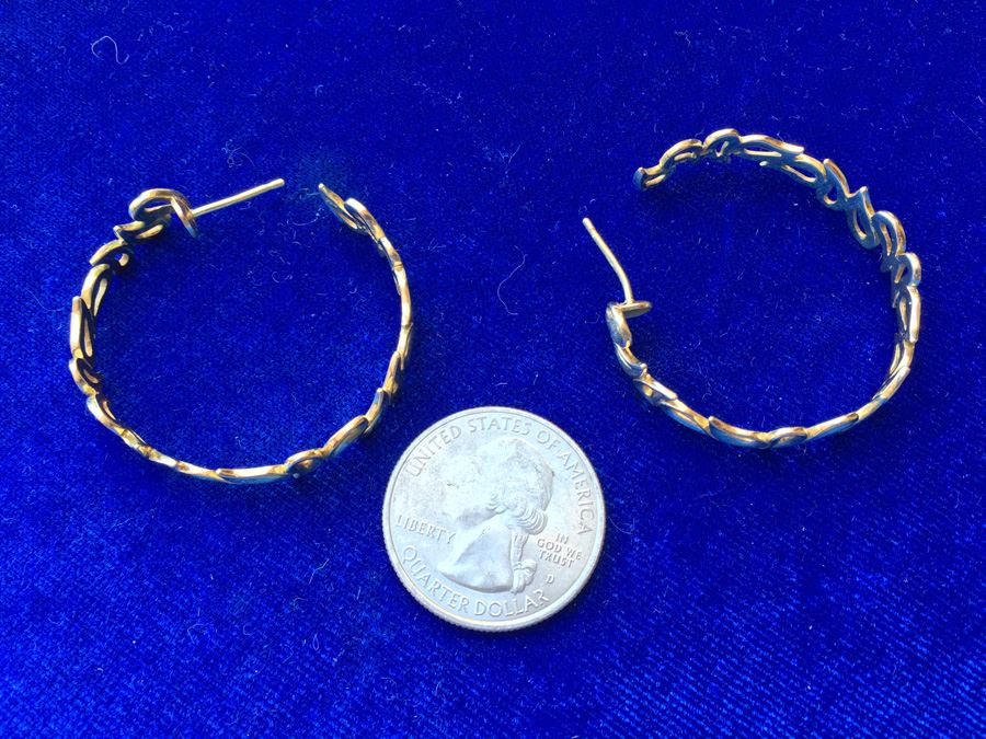 18k Gold Modernist Free Form Earrings 11.6g [Photo 7]