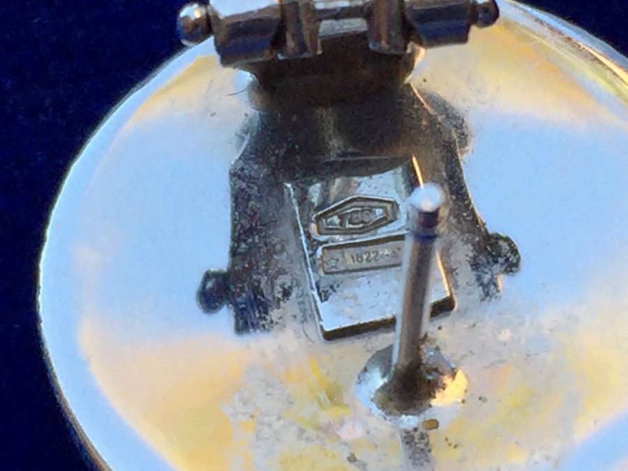 18k White Gold Button Style Earrings Wt:10.5g [Photo 10]